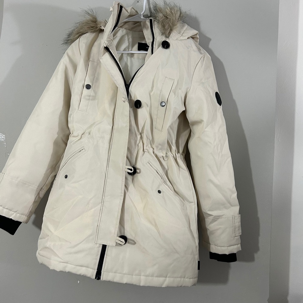 Vero Moda Women's Cream Petite Expedition 3/4 Parka‎ Jacket Size M